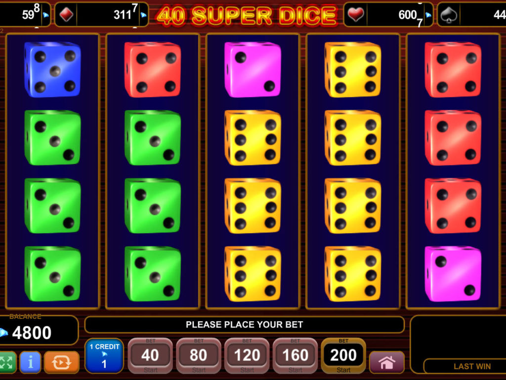 Online casino automat 40 Super Dice bez vkladu