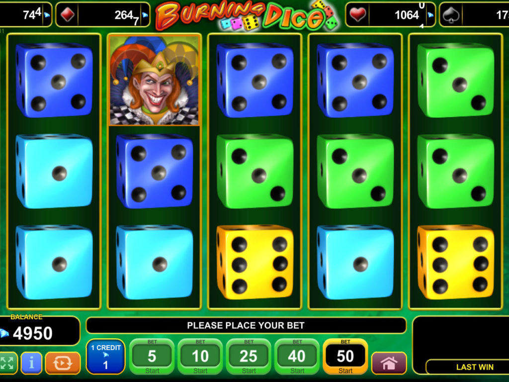 Online casino automat Burning Dice zdarma, bez vkladu