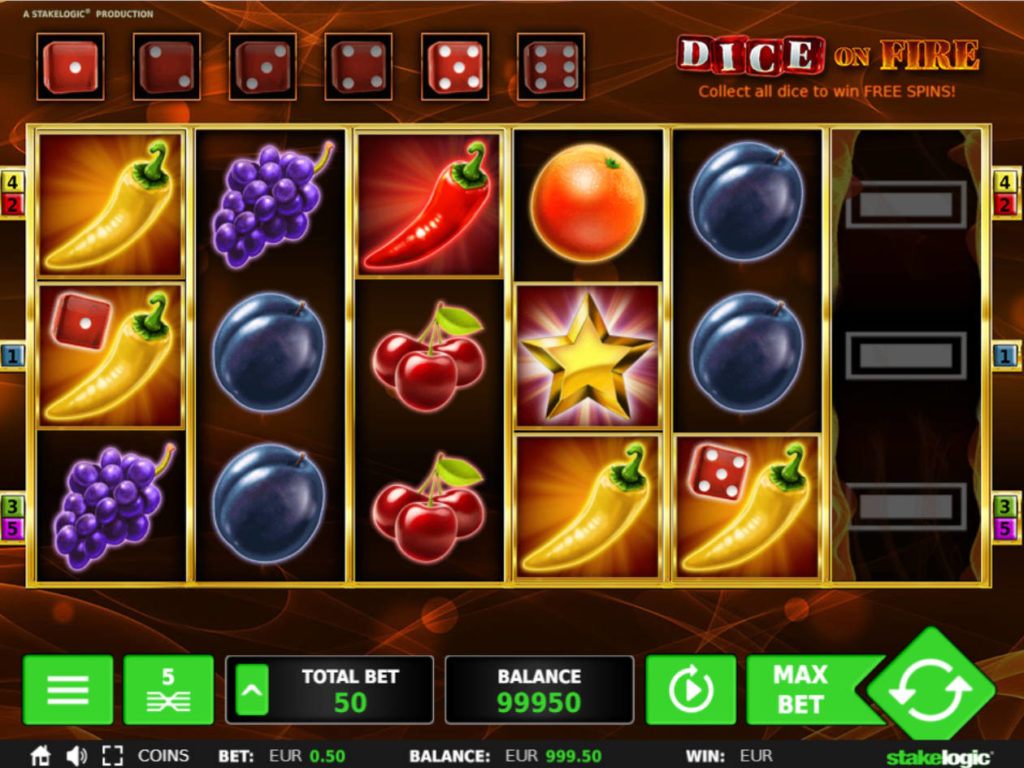 Casino automat Dice on Fire bez registrace