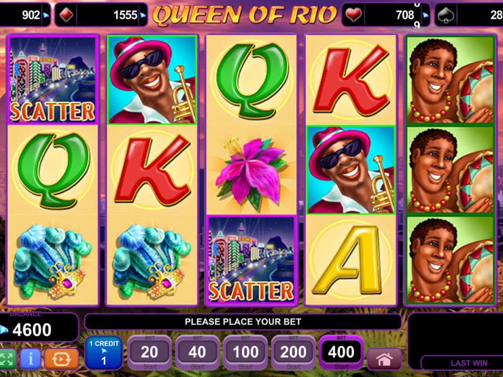Roztočte casino automat Queen of Rio zdarma