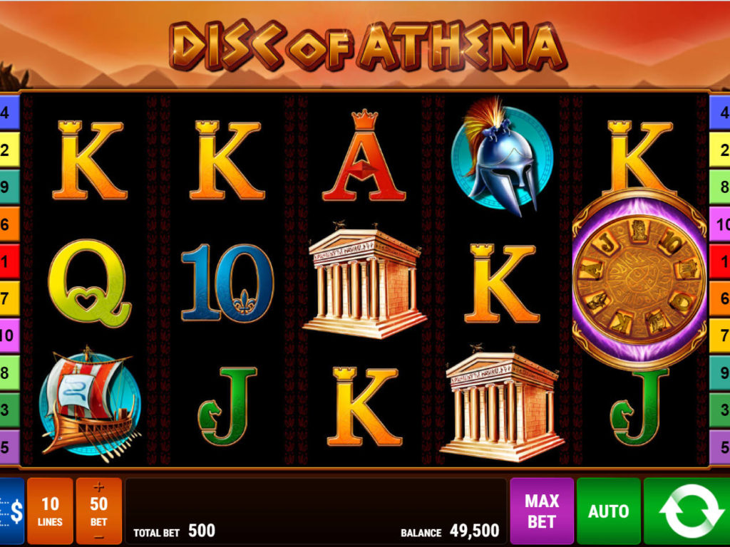 Online casino automat Disc of Athena bez stahování