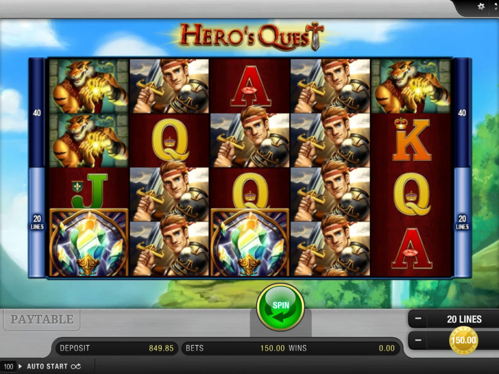 Online casino automat Hero´s Quest bez stahování