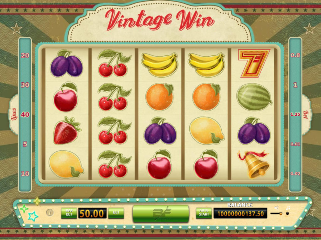 Casino automat Vintage Win bez vkladu