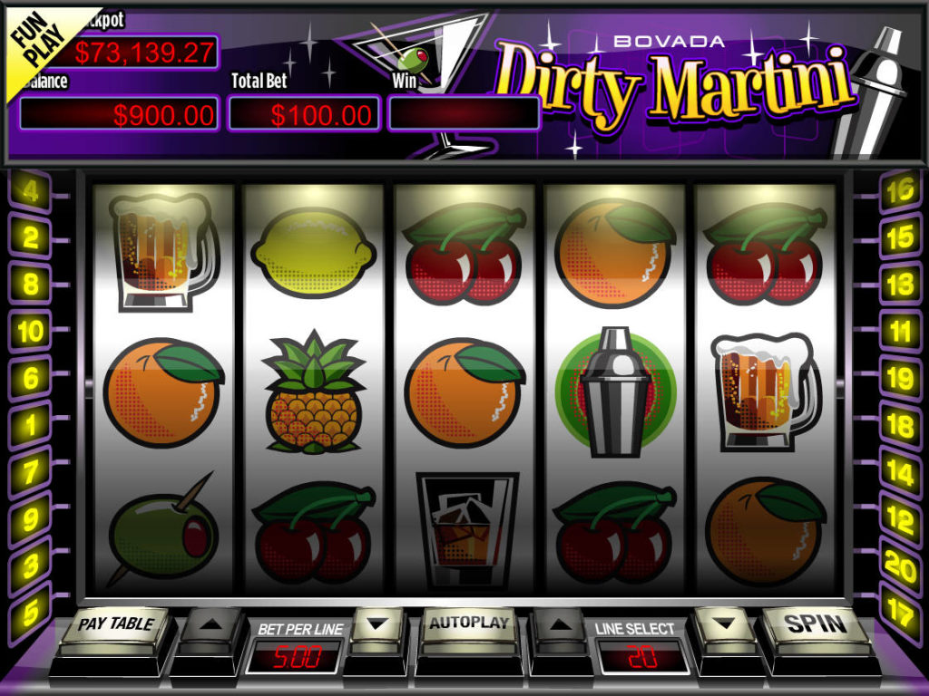 Zábavný online casino automat Dirty Martini zdarma