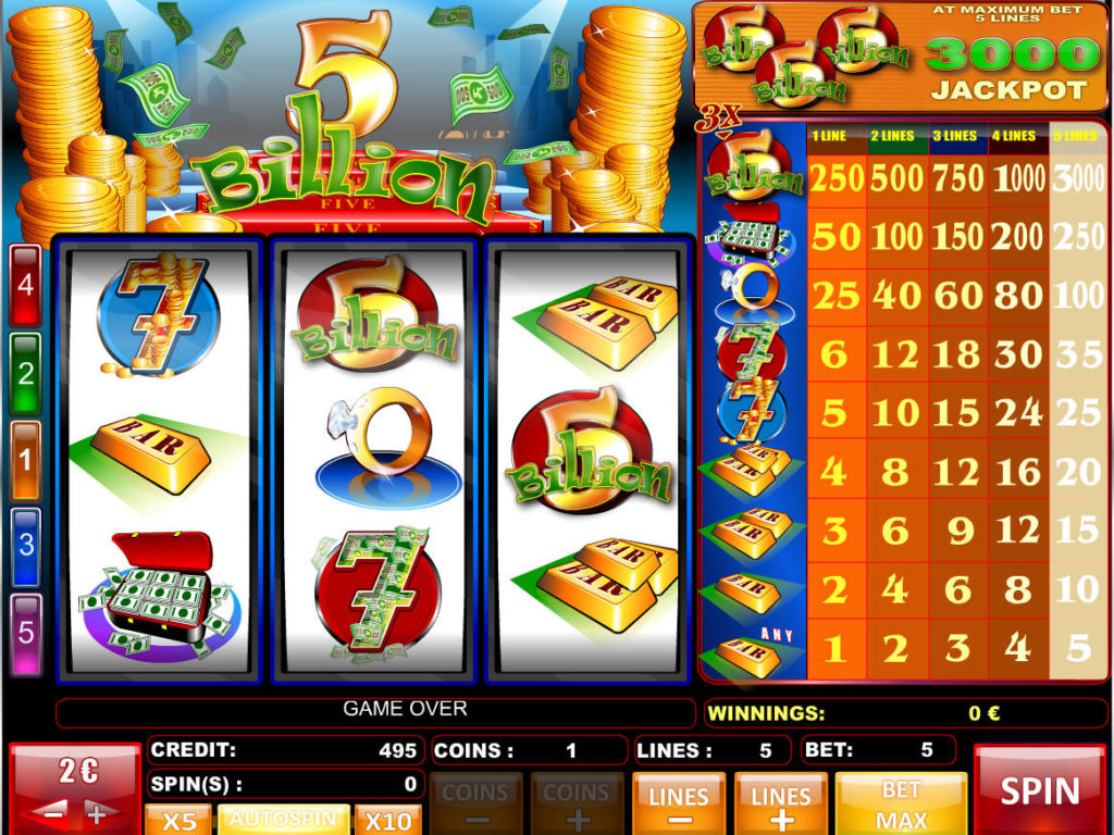 Casino automat 5 Billion bez vkladu