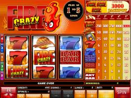 Obrázek online casino automatu Crazy Fire