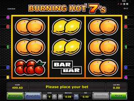 Online casino automat Burning Hot 7's zdarma