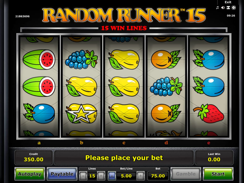 Online casino automat Random Runner 15 zdarma, bez vkladu