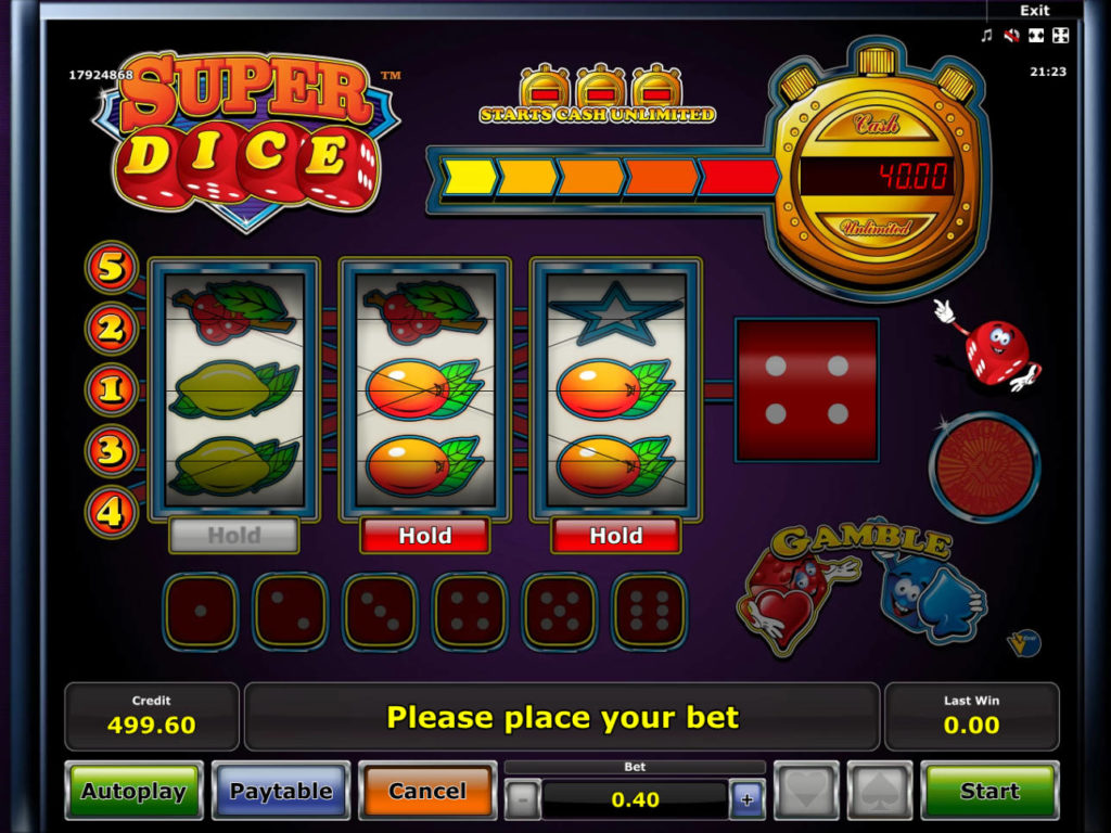 Casino automat Super Dice online