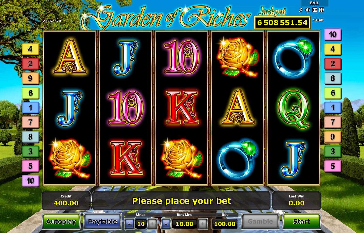garden of riches online casino