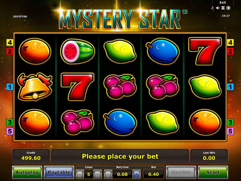 Casino automat Mystery Star zdarma
