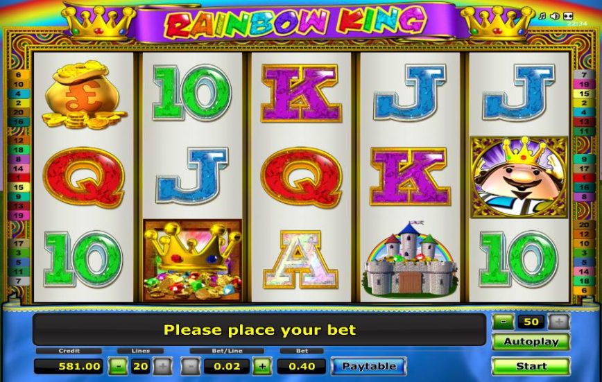 Hra casino automat Rainbow King pro zábavu