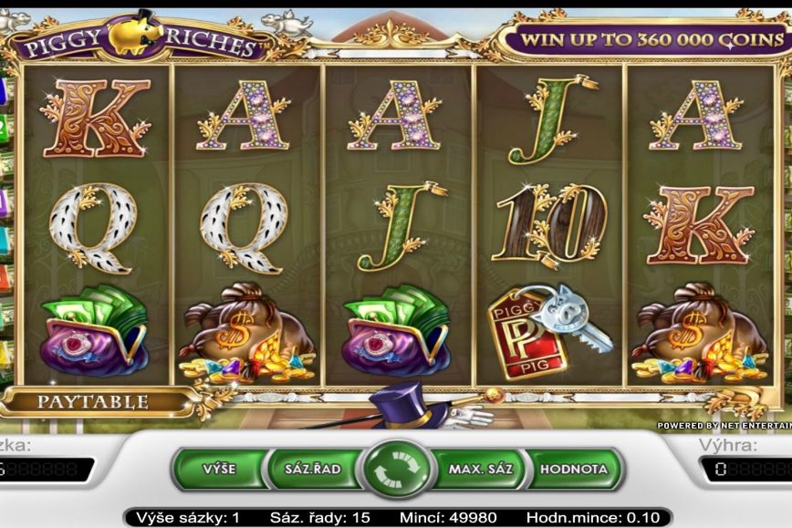 Online casino automat Piggy Riches zdarma